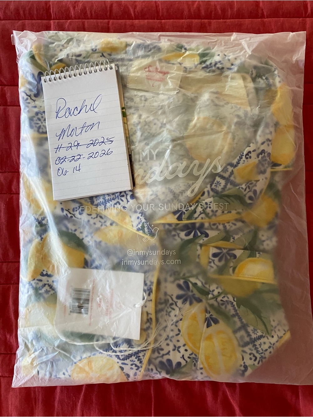 In My Sundays Lemon Tile Women's Pajama Set